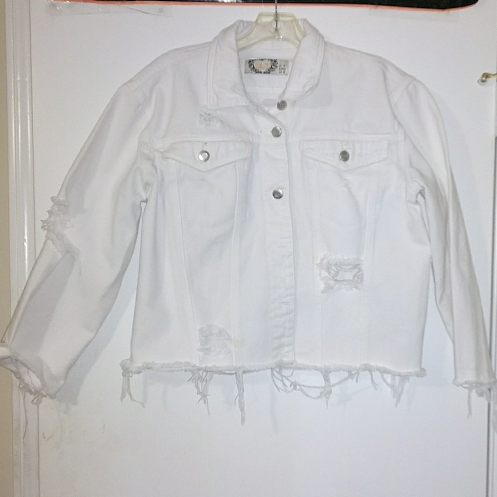 Denim distress jacket